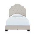 thumbnail image 3 of Saddle Tufted Twin Upholstered Bed in Light Gray, 3 of 11