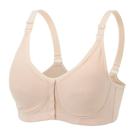 Siilsaa Woman Lingerie Women s Wireless Minimizer Bra Plus Size Non-Padded Soft Full Figure Bra Beige 95