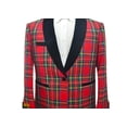 thumbnail image 3 of Mens Tartan Plaid Christmas Holiday Blazer in Red By Alberto Nardoni Brand Designer, 3 of 3