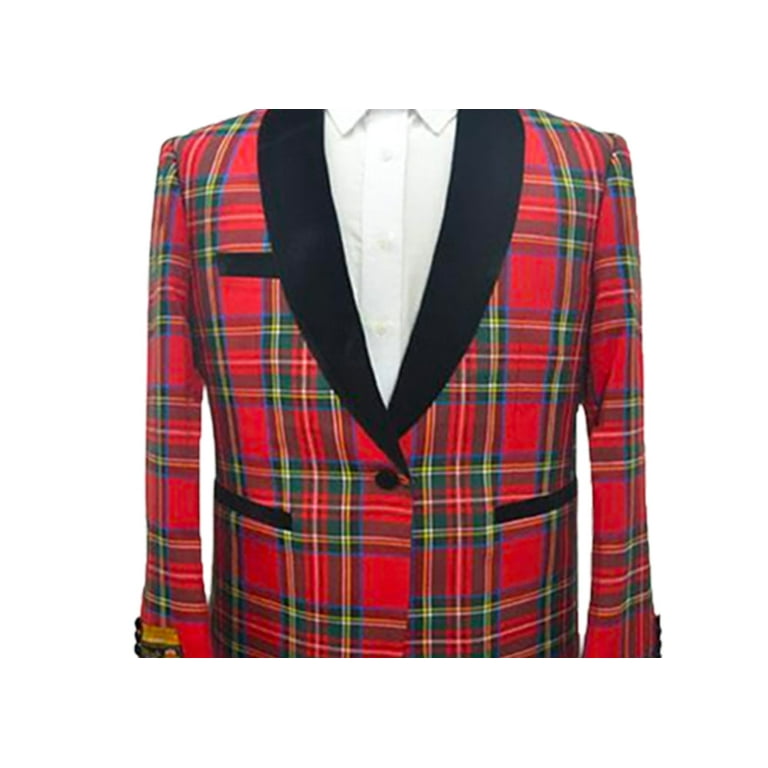 Mens tartan hot sale plaid blazer