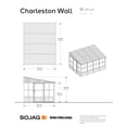 thumbnail image 4 of Sojag 10 x 13 ft Dark Grey Charleston Wall-Mounted Solarium, 4 of 7