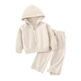 thumbnail image 4 of Cethrio Girls Knitted Outfit Sets, 2 Piece Fall Casual Long Sleeve Girls' Clothing Sets White Size 7-8 T, 4 of 8
