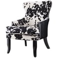 thumbnail image 1 of Coaster Ferme Microfibre Vachette Chaise d'Appoint Imprimé en Noir, 1 of 2
