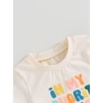 thumbnail image 6 of FEORJGP Toddler Boys Summer Outfits 0-3Y Infant Short Sleeve T-shirt Crew Neck Shirt Letter Print Tops and Solid Color Shorts Sets Newborn Baby Loose Casual Daily Clothes, 6 of 9
