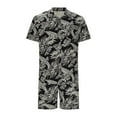 thumbnail image 5 of VBTAPA Men's Hawaiian Matching Set Summer Beach 2 Piece Outfits Short Sleeve Flower Shirts and Shorts Sets Navy XXXL, 5 of 7