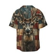 thumbnail image 5 of Uemuo American Flag Deer Art Pattern Cotton Linen Short Sleeve Shirts,Casual Lightweight Button Down Shirts,Vacation Beach Summer Tops-X-Large, 5 of 7