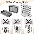 thumbnail image 6 of 5 Tier Upgraded Collapsible Cooling Rack with Adjustable 3 Setting Design, Stackable Baking Rack, Roasting Cooking Drying Wire Cooling Rack for Cookies Baking Roasting ＆ Grilling, 6 of 8