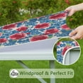 thumbnail image 6 of Square Tablecloth with Elastic Edges 34 * 34 Inch Waterproof Pioneer Colorful Floral Table Cover Washable Indoor and Outdoor for Party Kitchen Dinner Banquet Patio Picnic, 6 of 6
