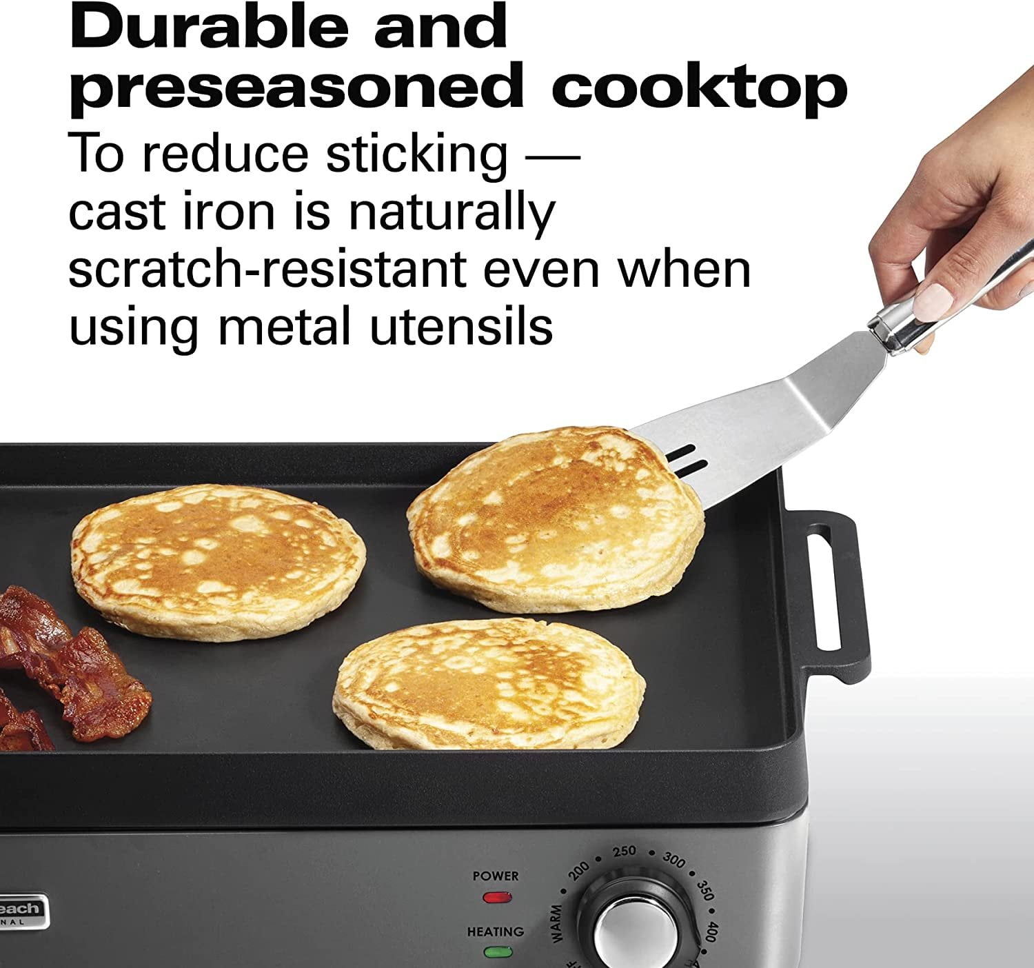 Hamilton Beach Electric Grill 10 x16 Cast Iron Surface Temp up to 450 F 38560 Walmart