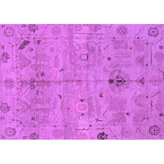 Ahgly Company Indoor Rectangle Oriental Purple Traditional Area Rugs, 4' x 6'