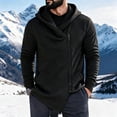 thumbnail image 3 of Men's Stylish Jacket Asymmetric Zip Hooded Long Sleeve Slim Fit Weekend Wear Jacket, 3 of 6