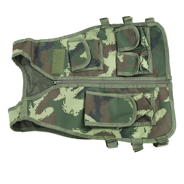 Gilet de Chasse Gilet de Tir Reglable Gilet de Tir avec Poches Zippees Gilet de Camouflage Reglable pour Enfants Velo en Plein Air Randonnee