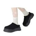 thumbnail image 3 of Slippers for Women,Cozy Thick Soled ’s Slippers For Warm Indoor Outdoor Wear Lined Casual On For Relaxed Home Lounging And Louder Comfort,Womens Slippers,Black,6.5, 3 of 9