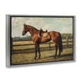 thumbnail image 2 of Stupell Industries French Country Chocolate Stag Saddled in Pasture Gray Floating Frame Canvas Art, 31 x 21, by Petals Prints Design, 2 of 8