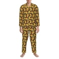 thumbnail image 3 of Picia Cartoon Ducks Pattern Men’s Long-Sleeve Sleepwear Set - Soft 2-Piece Loungewear with Pockets, Comfy PJs for Relaxing Nights-, 3 of 7