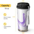 thumbnail image 4 of 18oz Travel Coffee Mug, 316 Stainless Steel Vacuum Insulated Tumbler with 2-in-1 Straw Lid & Strap, Liquid & Marble Print, 4 of 6