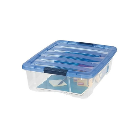 IRIS Stack & Pull 26.9 Qt. Latch Lid Storage Box Clear (100364) 1560564