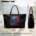 thumbnail image 6 of ZUXONGSY Skull Rose Print Tote Handbag for Women Lightweight Handle Handbag Casual Satchel Handbags with Zipper for Excursions Shopping, 6 of 6