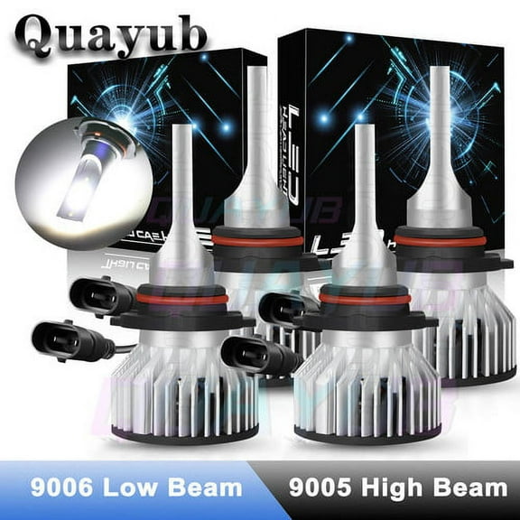 4PC LED Headlight Bulbs High & Low Beam Combo Kit 6000K For Chevrolet Trailblazer 2002-2009