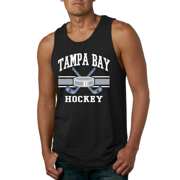 Wild Bobby City of Tampa Bay Hockey Fantasy Fan Sports Men's Tank Top, Black, Small