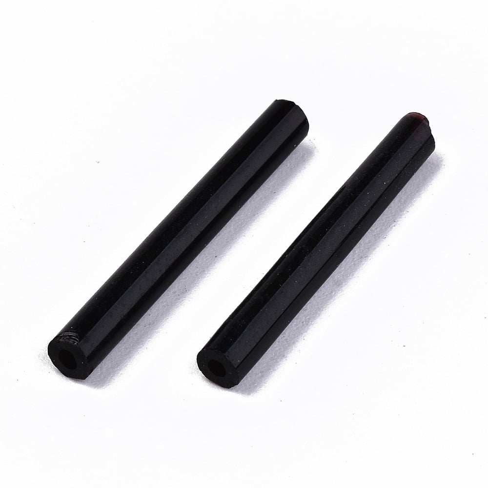 1bag Glass Beads Round Hole Opaque Colours Black 20x2.5mm Hole: 1mm about 2250pcs/bag