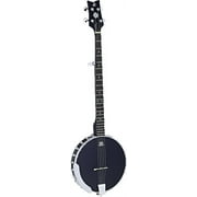Ortega Guitars OBJ250OP-SBK Raven Series Banjo 5-string Open Back Body w/ Free Bag, Black Satin Finish