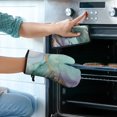 thumbnail image 2 of Green Purple Gold Marble Pattern Kitchen Oven Mitt and Pot Holder Sets 4 Pcs for Baking, Cooking and Grilling, Heat Resistant Up To 392 °F, 2 of 7