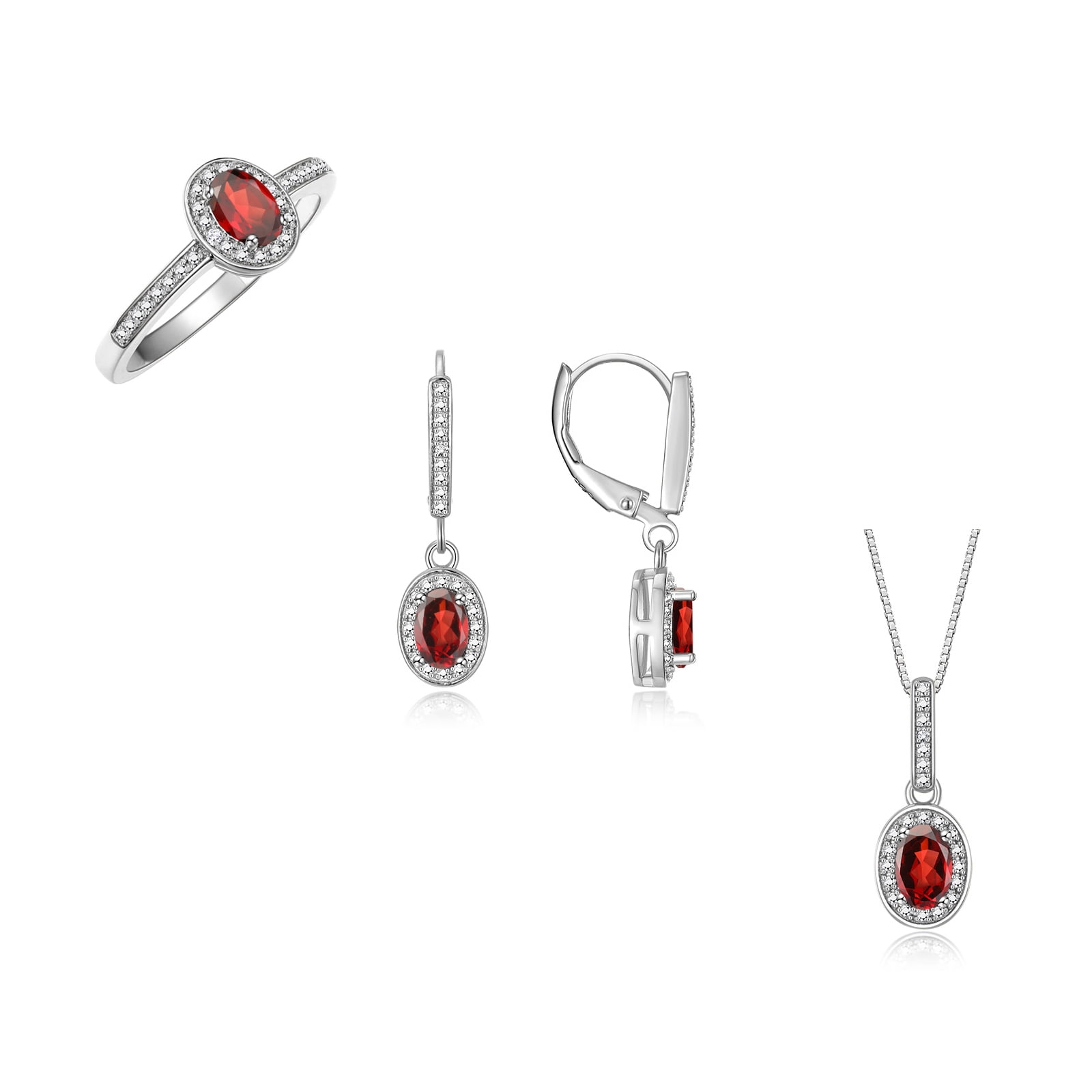 Ensemble de bijoux en argent sterling 925, boucles... - Grandado