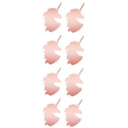 Royal Green Metallic Sticker Unicorn Party Supplies in Rose Gold 2 inch (50mm) - 80 Pack