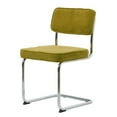 thumbnail image 3 of Unique Furniture Corduroy Upholstered Dining Chair in Green/Chrome (Set of 2), 3 of 5