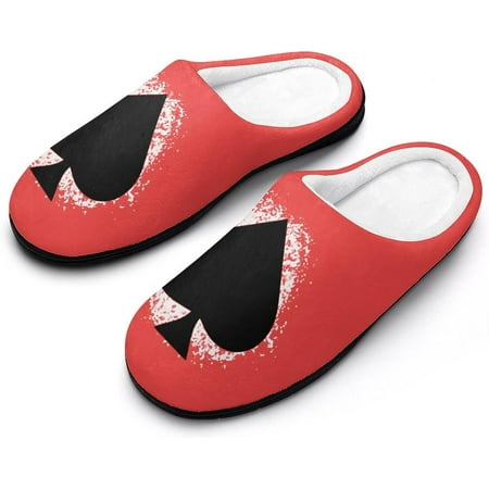 

Spades Ace Splashing Women s Cotton Slippers Funny Printed Non Skid Rubber Soles