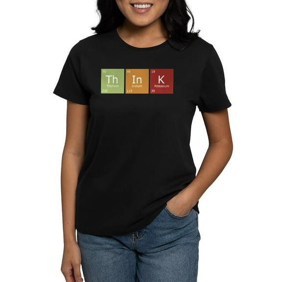 CafePress - Think Women's Dark T Shirt - Women's Traditional Fit Dark T-Shirt
