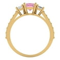thumbnail image 4 of Clara Pucci 14K Yellow Gold 1.88ct Pink Three-Stone Ring for Women, 4 of 8