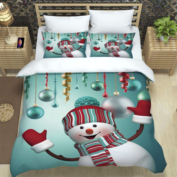 Christmas Series 3D Digital Printing Three -piece Set 203*228cm Bedding