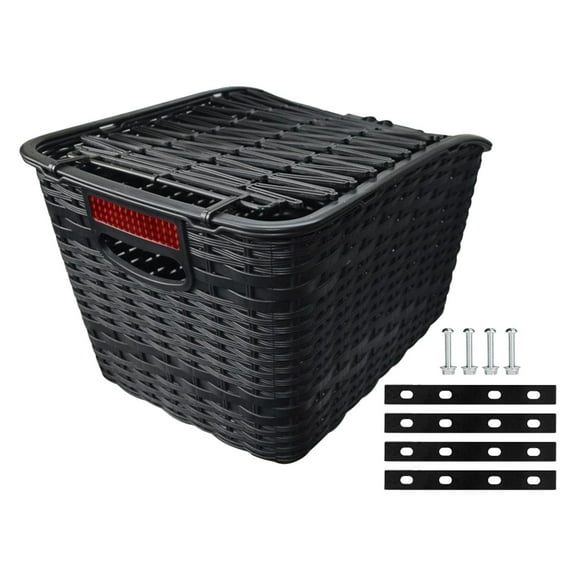 Vsenkes Bike Basket Rear Carrying Bike Cargo Basket for Travel Outdoor Mountain Bike