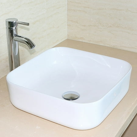 Art Style Ceramic Bathroom Sink Porcelain Vessel Bowl Faucet Popup Drain Combo