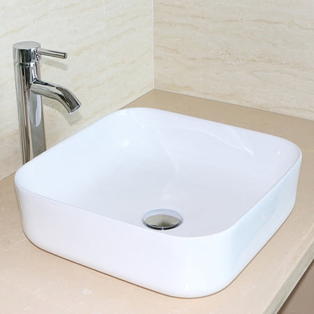 bathroom bowl vessel faucet drain sink combo porcelain ceramic popup