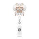 thumbnail image 1 of Porta credencial de identificación con clip, resistente, retráctil, con diseño de mariposas de diamantes de imitación, carrete para credencial, joyería de moda, 1 of 1