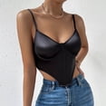 thumbnail image 6 of Elainilye Fashion Corset Tops for Women Solid Color Sexy Sleeveless Corset Bustier Corset Tank Tops Slim Sling Shapewear,Black, 6 of 7