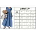 thumbnail image 3 of Chouyatou Womens Long Denim Dress Casual Loose Fit Ruffle Sleeveless V-Neck Jean Maxi Dresses, 3 of 3