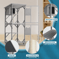 thumbnail image 5 of Large Cat House, Outdoor Catio Cat Enclosures with Upgraded Resting Box, Waterproof Roof, Sisal scratching post, Removable floor, Iockable doors, 3 jumping platforms and 2 small doors (Gray 70.9" H), 5 of 7