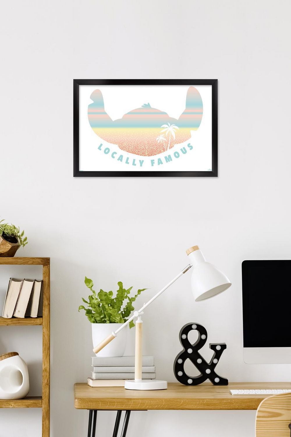 Disney Lilo and Stitch: Beach Vibes - Locally Famous Wall Poster, 14.725" x 22.375" Framed