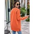 thumbnail image 6 of Women Sweatshirts Trendy Fleece Crewneck Sweatshirt Casual Loose Pullover Tops Comfy Fall Outfits Orange S, 6 of 7