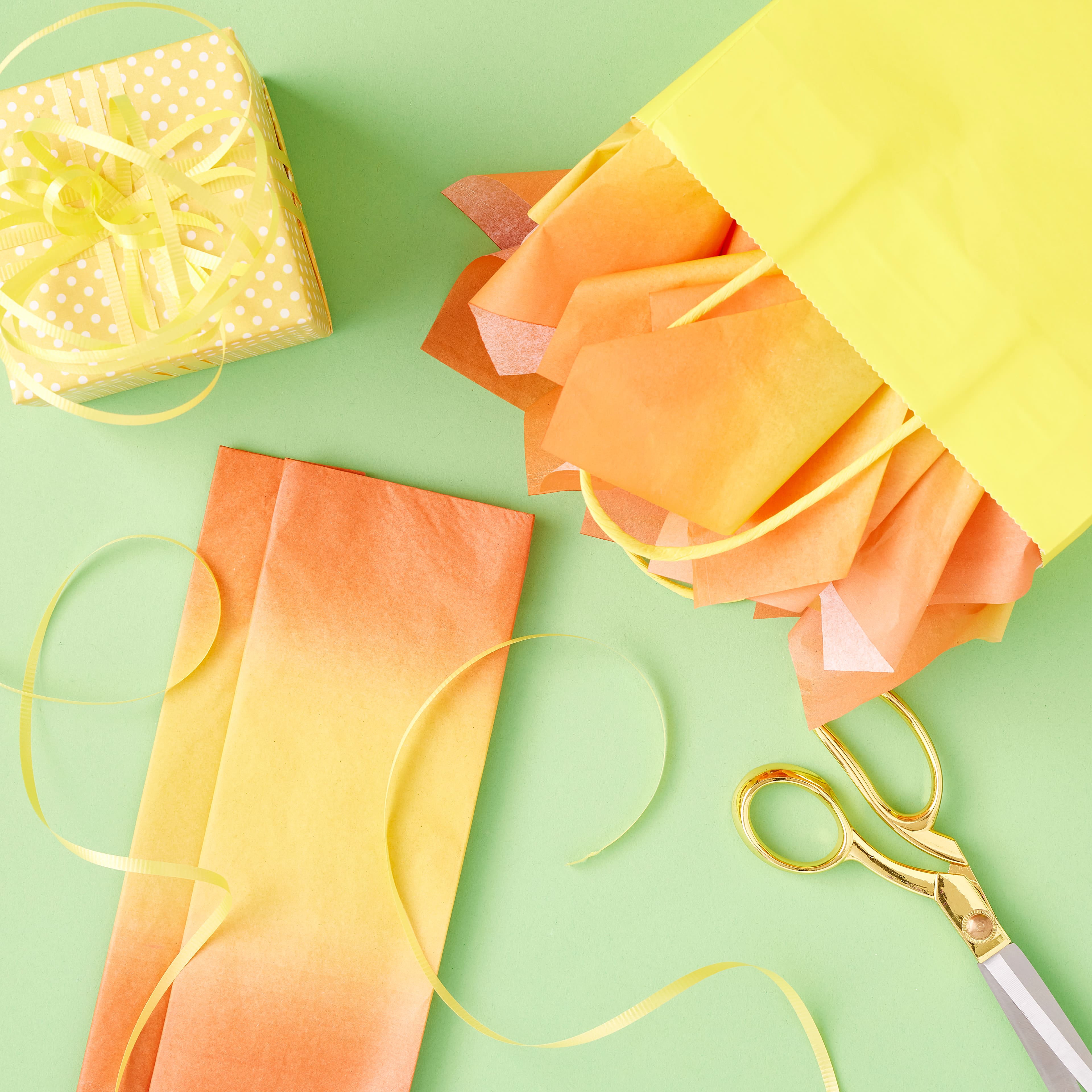 100 Sheets Black Orange Yellow Tissue Paper for Gift Bags,Gift Orange  Series