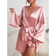 thumbnail image 3 of Women's Lace Trimmed Belted Robe, 3 of 4