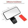 thumbnail image 4 of Car Baby Monitor Mirror - 360° Rotatable Clip-On Square Rearview Mirror for Infant Safety, ABS & Glass Construction, Black, 4.72x2.36 inch, Includes Adhesive Sticker for Secure Mounting, 4 of 6
