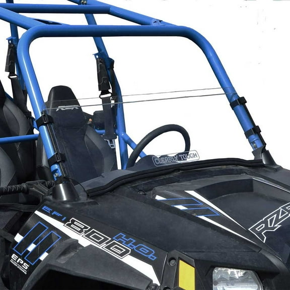 Clearly Tough Polaris RZR 900 (2014 and Older) Half Windshield - SCRATCH RESISTANT - On or off in seconds. Premium polycarbonate w/Hard Coat. Made in America!