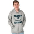 thumbnail image 5 of Trophy Husband Best Partner Hubby Zip Hoodie Sweatshirt Men Brisco Brands S, 5 of 6