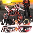 thumbnail image 4 of Meoldis 49cc Kids Dirt Bike - 2-Stroke Gas Powered Mini Motorcycle for Boys & Girls 8-14 Years, Off-Road Motocross Bike with Dual Disc Brakes & 10" Tires (Max 30KM/H, 150kg Capacity), 4 of 8