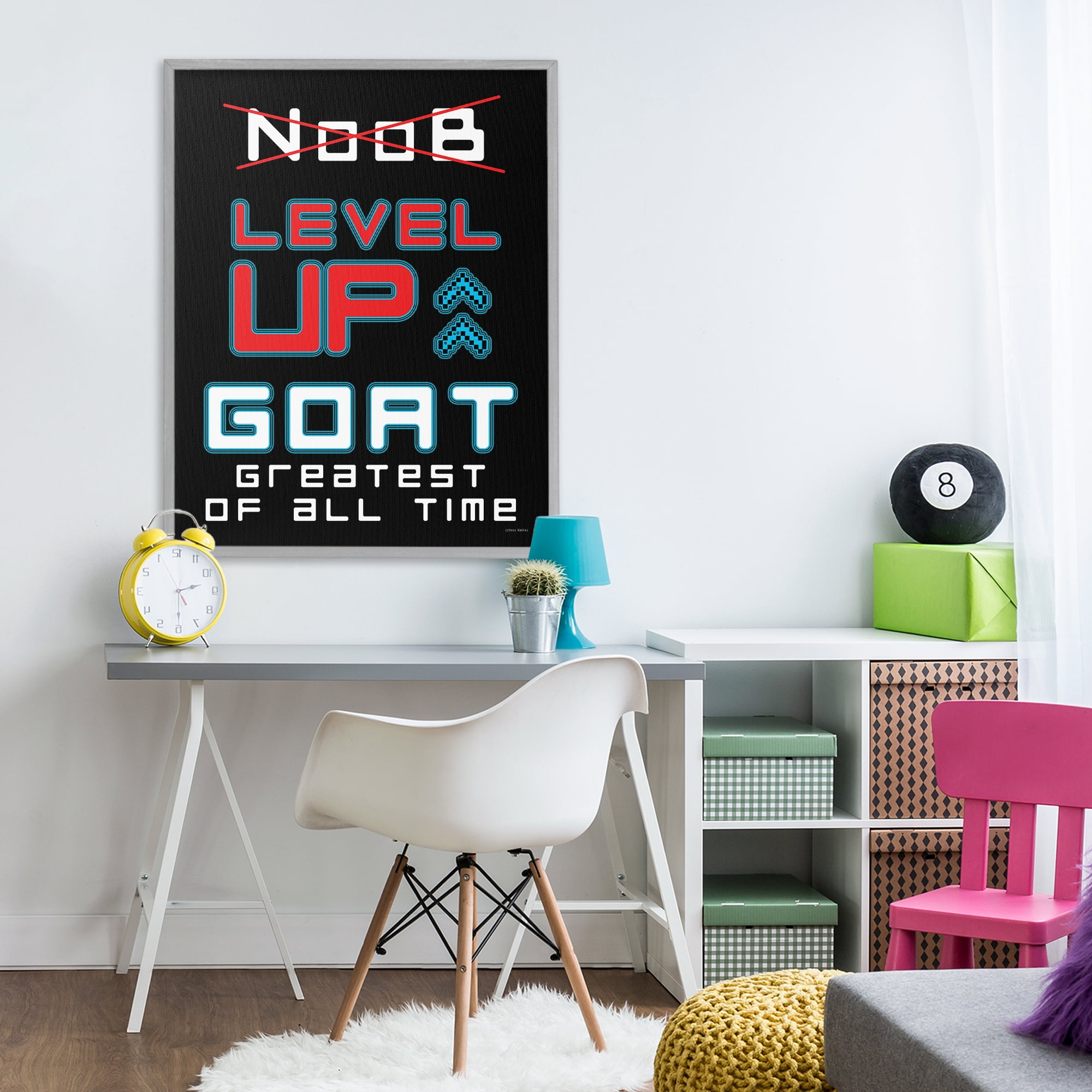 Stupell Industries Greatest Of All Time Gamer Gray Framed Giclee Art, design by Yass Naffas Designs